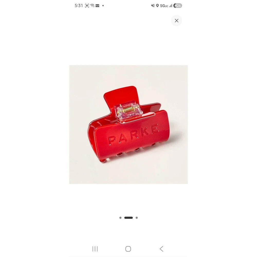 PARKE X Target Red Plastic Hair Clip for Women, Solid Pattern, Casual Use